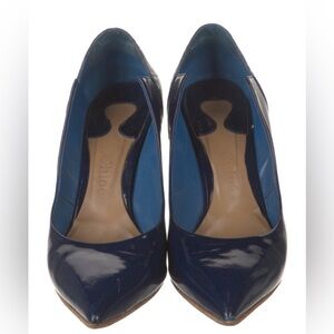 Chloé Crocodile Patent Leather Pumps Navy Blue EUC